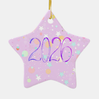 2026 Zahl neues Jahr Zeichnung süße Pastell-Orname Keramik Ornament