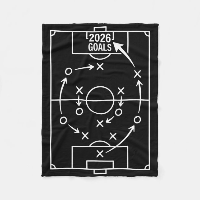 2026 Ziele Fußballstrategie  Fleecedecke (Vorderseite)