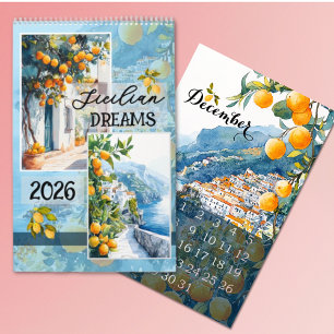 2026 Zitronen Aquarell Reise sizilianisch Kalender