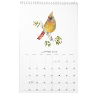 2026Garten-Vögel im Aquarellkalender Kalender
