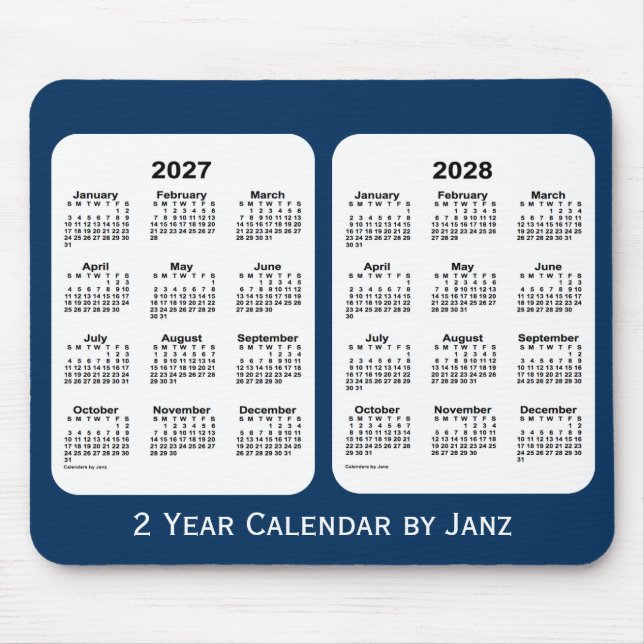 2027-2028 Police Box Blue 2 Year Calendar by Janz Mousepad (Vorne)