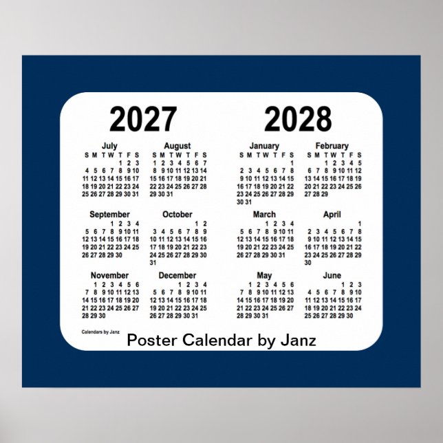 2027-2028 Police Box Blue School Calendar by Janz Poster (Vorne)