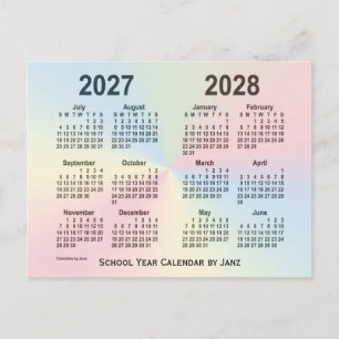 2027-2028 Rainbow Cloud School Calendar by Janz Postkarte