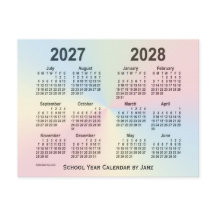 2027-2028 Rainbow Cloud School Calendar by Janz