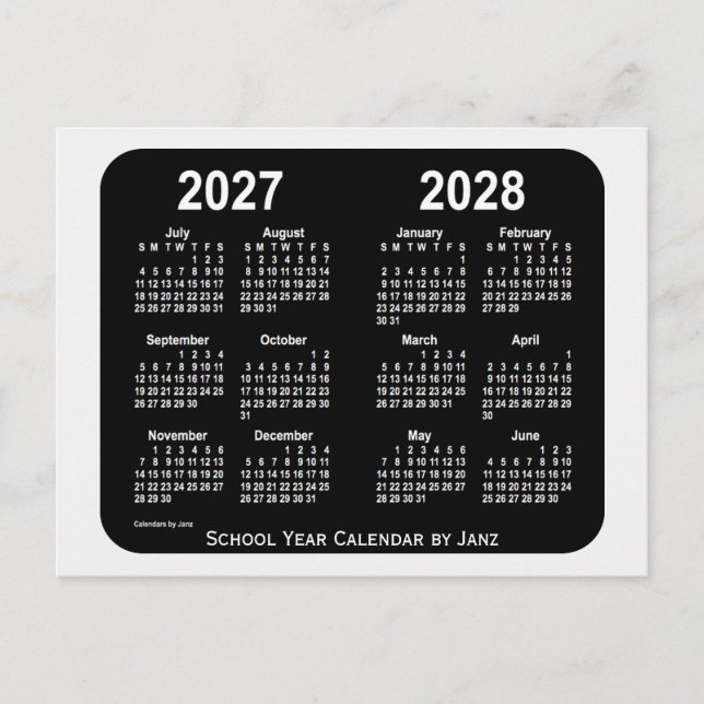 2027-2028 Smokey Neon School Year Calendar by Janz Postkarte (Vorderseite)