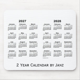 2027-2028 weißer 2-jähriger Kalender durch Janz Mousepad