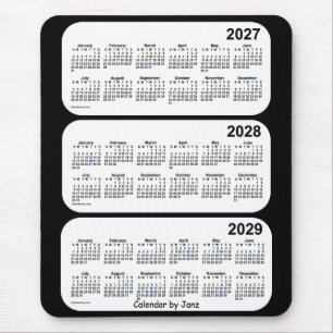 2027-2029 Schwarz-Weiß-Dreijahreskalender von Janz Mousepad