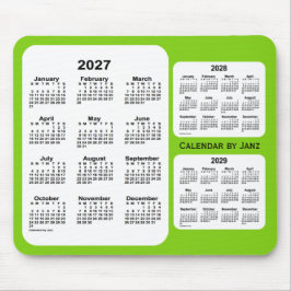 2027-2029 Yellow Green 3 Year Calendar by Janz Mousepad
