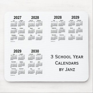 2027-2030 White 3 School Year Calendars von Janz Mousepad