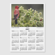 2027 5x7 Magnet-Kalender Apapane Hawaiianischer Vo
