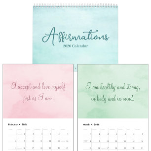 2027 Affirmationen Zitate Inspirierende Wasserfarb Kalender