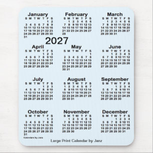 2027 Alice Blue Large Print Calendar von Janz Mousepad
