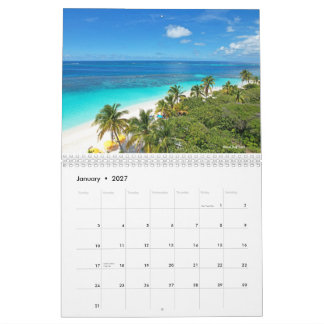 2027 Anguilla-Strände-Kalender Kalender