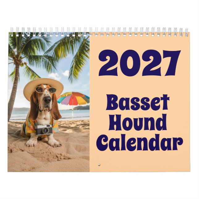2027 Basset Hound Hund Kalender (Titelbild)