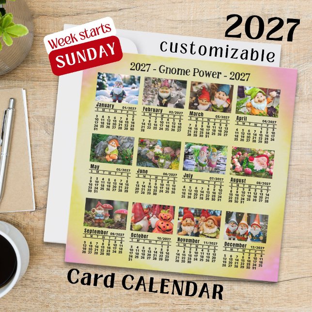 2027 Benutzerdefinierter Foto-Gnom-Kalender beginn (Von Creator hochgeladen)