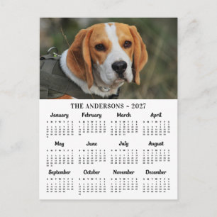2027 Benutzerdefinierter Foto-Haustier-Welpe-Hund Feiertagspostkarte