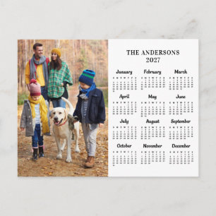 2027 Benutzerdefinierter Kalender mit Foto und Fam Feiertagspostkarte