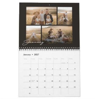 2027 Benutzerdefiniertes Familienfoto Moderne eleg Kalender