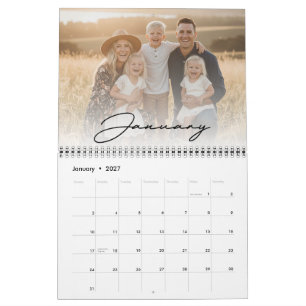 2027 Benutzerdefiniertes Familienfoto Moderne eleg Kalender