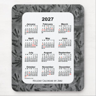 2027 Black Art Holiday Calendar von Janz Mousepad