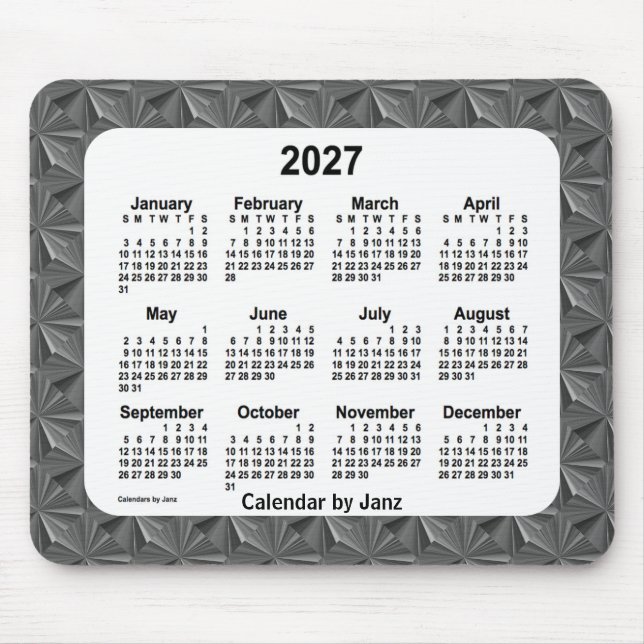 2027 Black Diamonds Calendar Mousepad (Vorne)