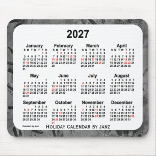 2027 Black Holiday Art Kalender von Janz Mouse Pad Mousepad