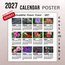 2027 Blumen-Foto-Kalender - Sonntagswoche