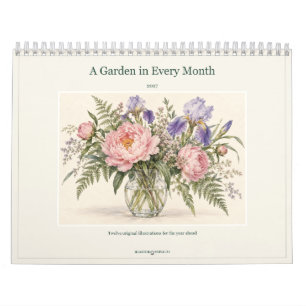 2027 Botanischer Kalender mit Gartenmotiv für jede