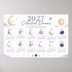 2027 Celestial Dreams Wandkalender Poster