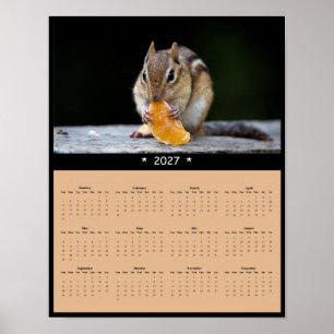 2027 Chipmunk-Wandkalender - Neugieriger Nachbar Poster