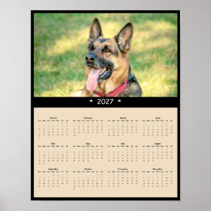 2027 Deutscher Schäferhund Wandkalender - Treue Hu Poster