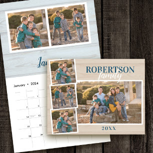 2027 Einfaches Rustikales Familienfoto Kalender