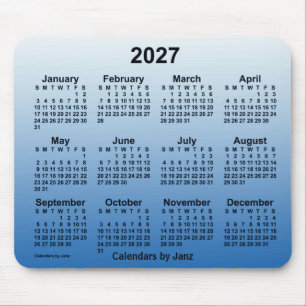 2027 Faded Blue Calendar von Janz Mouse Pad Mousepad