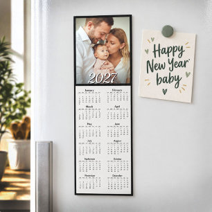 2027 Familien-Baby-Fotokalender-Jahresmagnet Magnetkarte