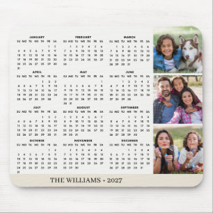 2027 Familienfoto-Kollage-Mauspad-Kalender Mousepad
