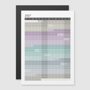 2027 Farbiger Kalender Magnetkarte