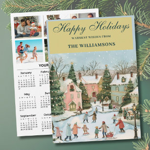 2027 Festlicher 6 Foto Personalized 2027 Kalender Feiertagskarte