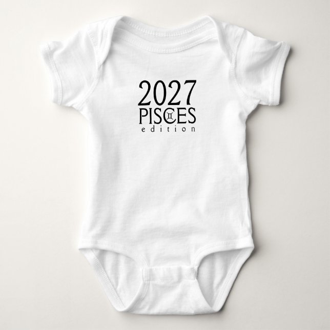 2027 Fische Edition mit Symbol Baby Strampler (Vorderseite)