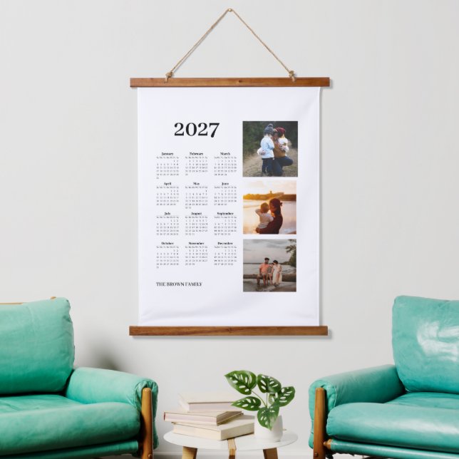 2027 Fotokalender  Wandteppich Mit Holzrahmen (Wohnzimmer)