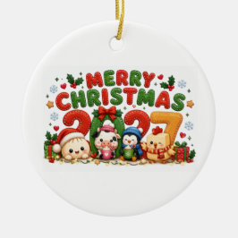2027 Frohe Weihnachten Keramik Ornament