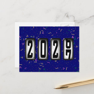 2027 Frohes Neues Jahr Kilometerzähler Postkarte