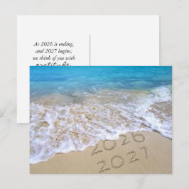 2027 Frohes Neues Jahr Strand Postkarte