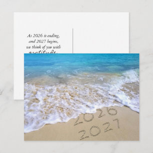 2027 Frohes Neues Jahr Strand Postkarte