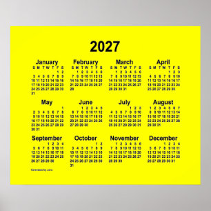 2027 Gelber Kalender von Janz Print Poster