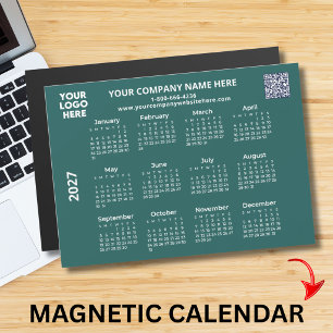2027 Geschäft Ihr Logo QR-Code-Kalender-Magnet Magnetkarte