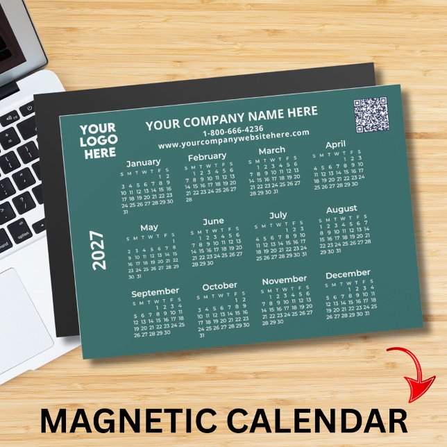 2027 Geschäft Ihr Logo QR-Code-Kalender-Magnet Magnetkarte (Von Creator hochgeladen)