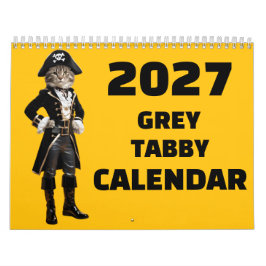 2027 Graue Tabby-Katzenkalender Kalender