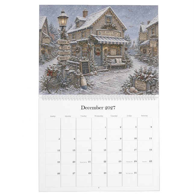 2027 Hafen-Dorf-Kalender Kalender (Dez 2027)