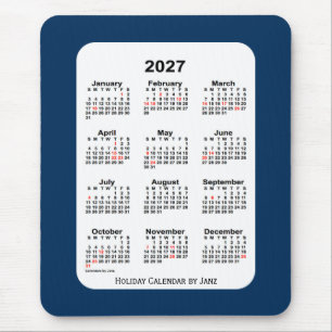2027 Holiday Police Box Blue Calendar von Janz Mousepad