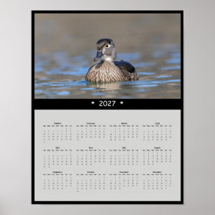 2027 Holzente-Wandkalender - Farbige Wasservögel Poster